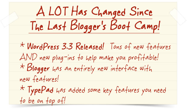 2012 Blogger's Boot Camp