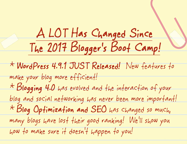 2018 Blogger's Boot Camp